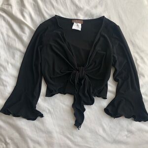 Vintage Jessica Quarter Sleeve Tie Up Blouse